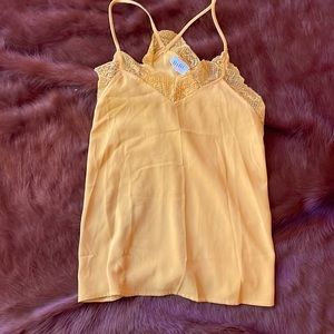 Gold lace detail tank top